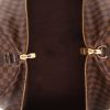 Louis Vuitton  Keepall 55 travel bag  in ebene damier canvas  and brown leather - Detail D3 thumbnail