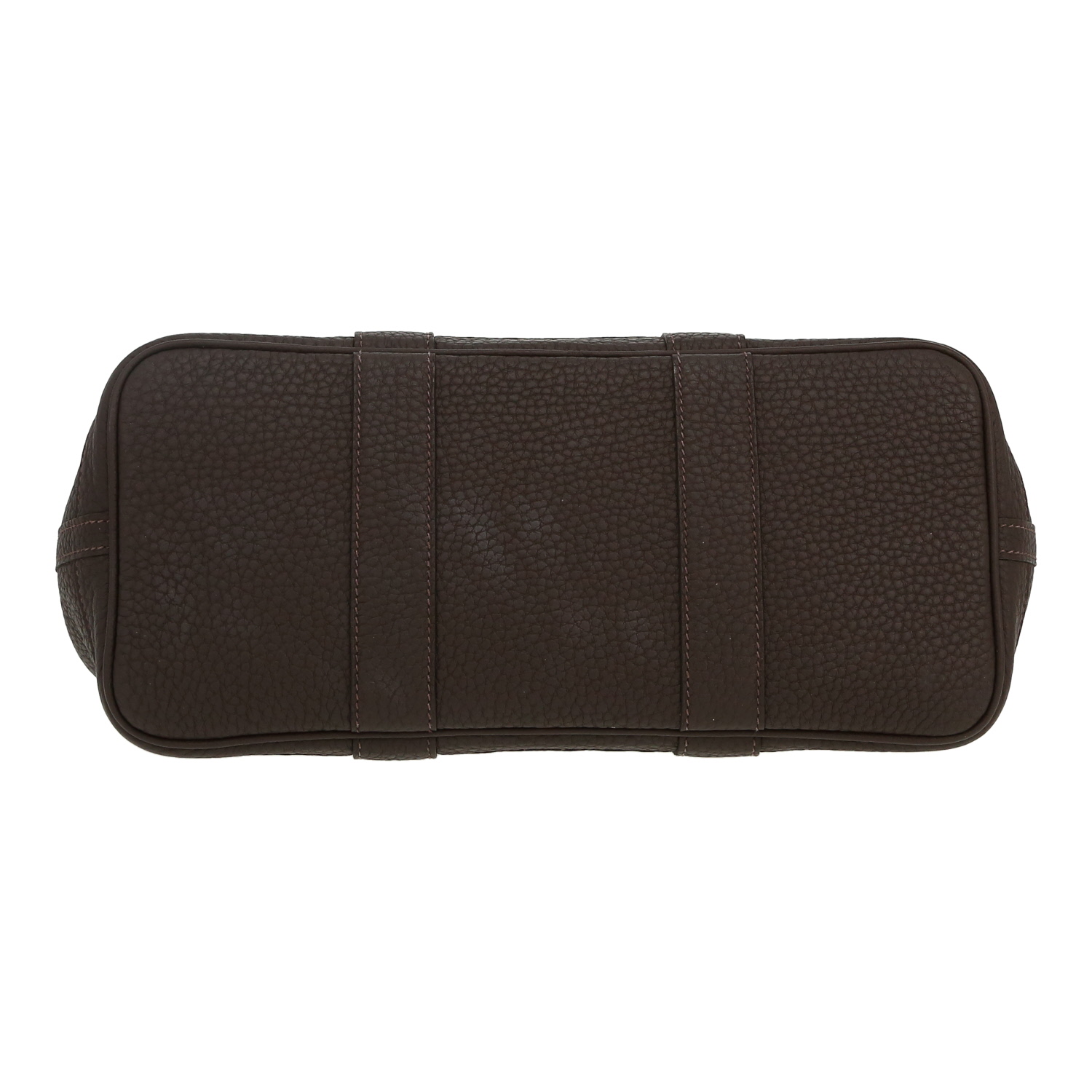 Bolso de mano Hermès  Garden modelo pequeño  en cuero togo ébano - Detail D1