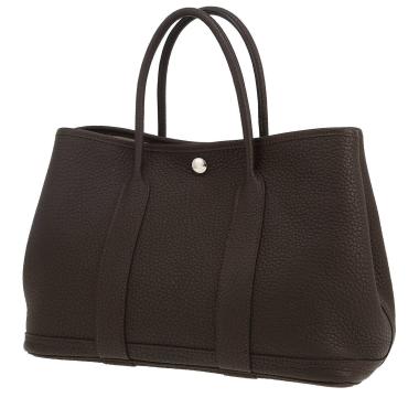 Bolso de mano Hermès  Garden modelo pequeño  en cuero togo ébano