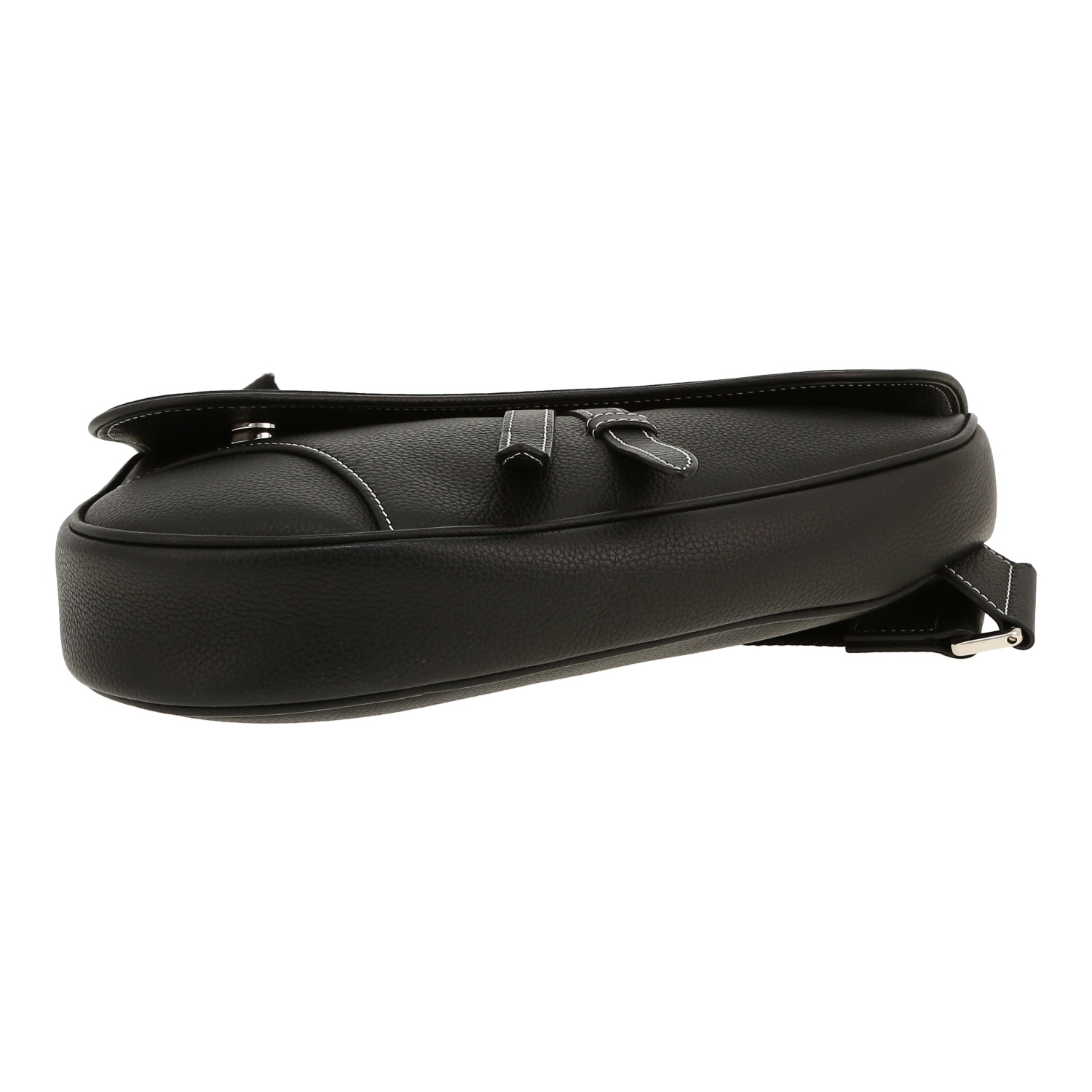 Sac bandoulière Dior  Saddle en cuir grainé noir - Detail D1