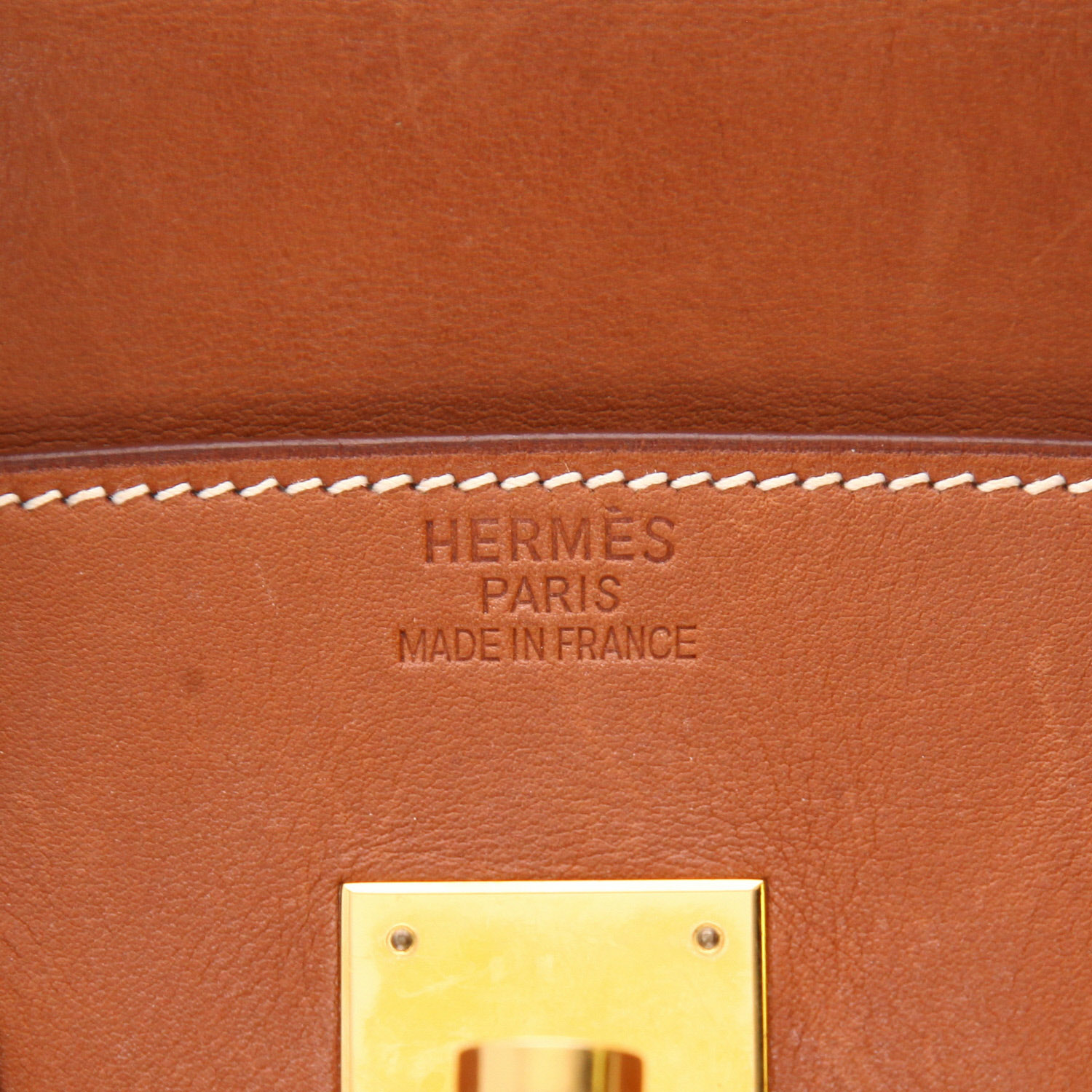 Hermès  Birkin 35 cm handbag  in fawn Barenia leather - Detail D2