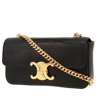 Celine  Claude handbag  in black lizzard