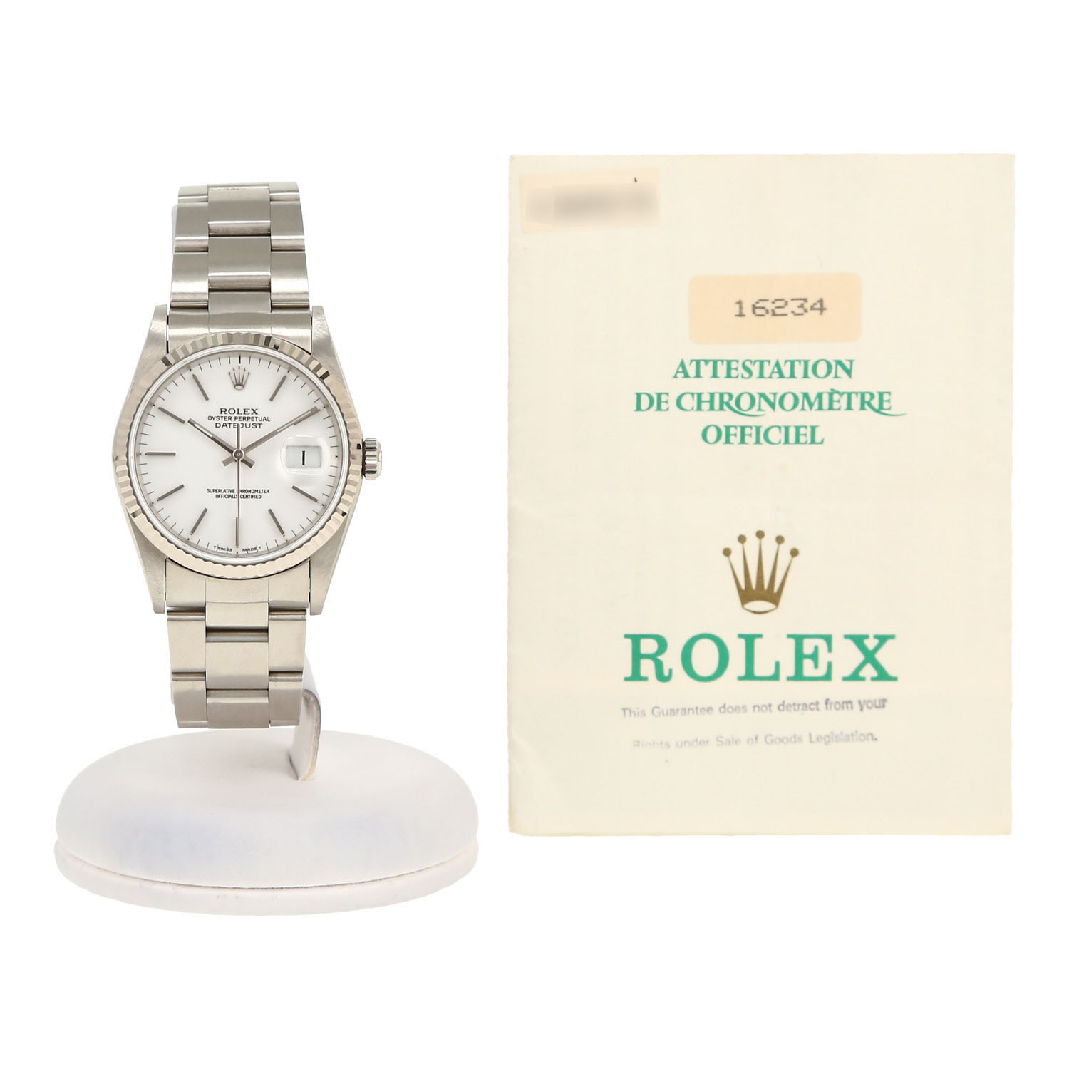 Montre Rolex Datejust en or et acier Ref: Rolex - 16234  Vers 1990