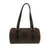 Celine   handbag  in brown and black "Triomphe" canvas  and black leather - 360 thumbnail