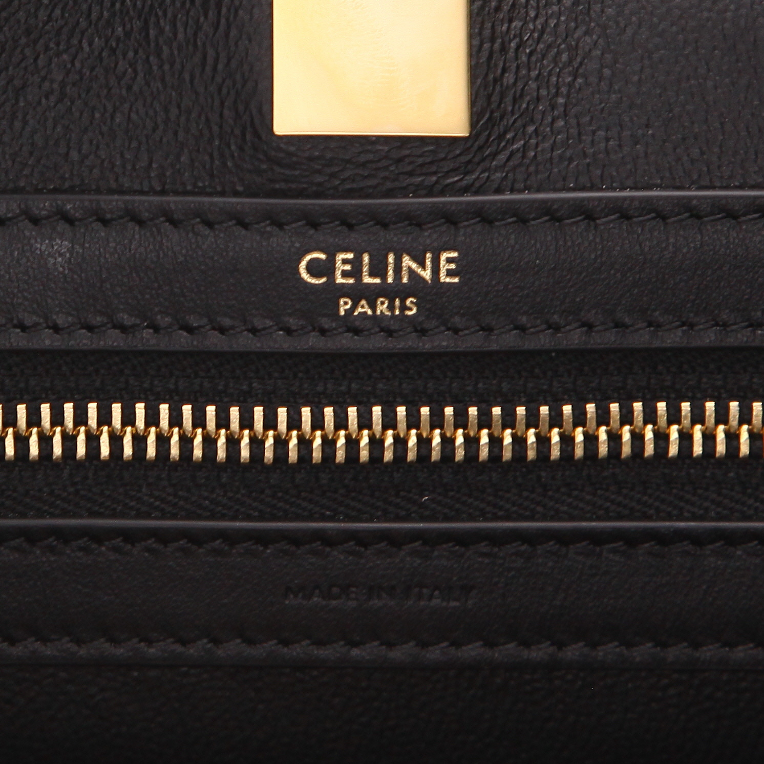 Bolso Cabás Celine  Cabas 16 en cuero negro - Detail D2