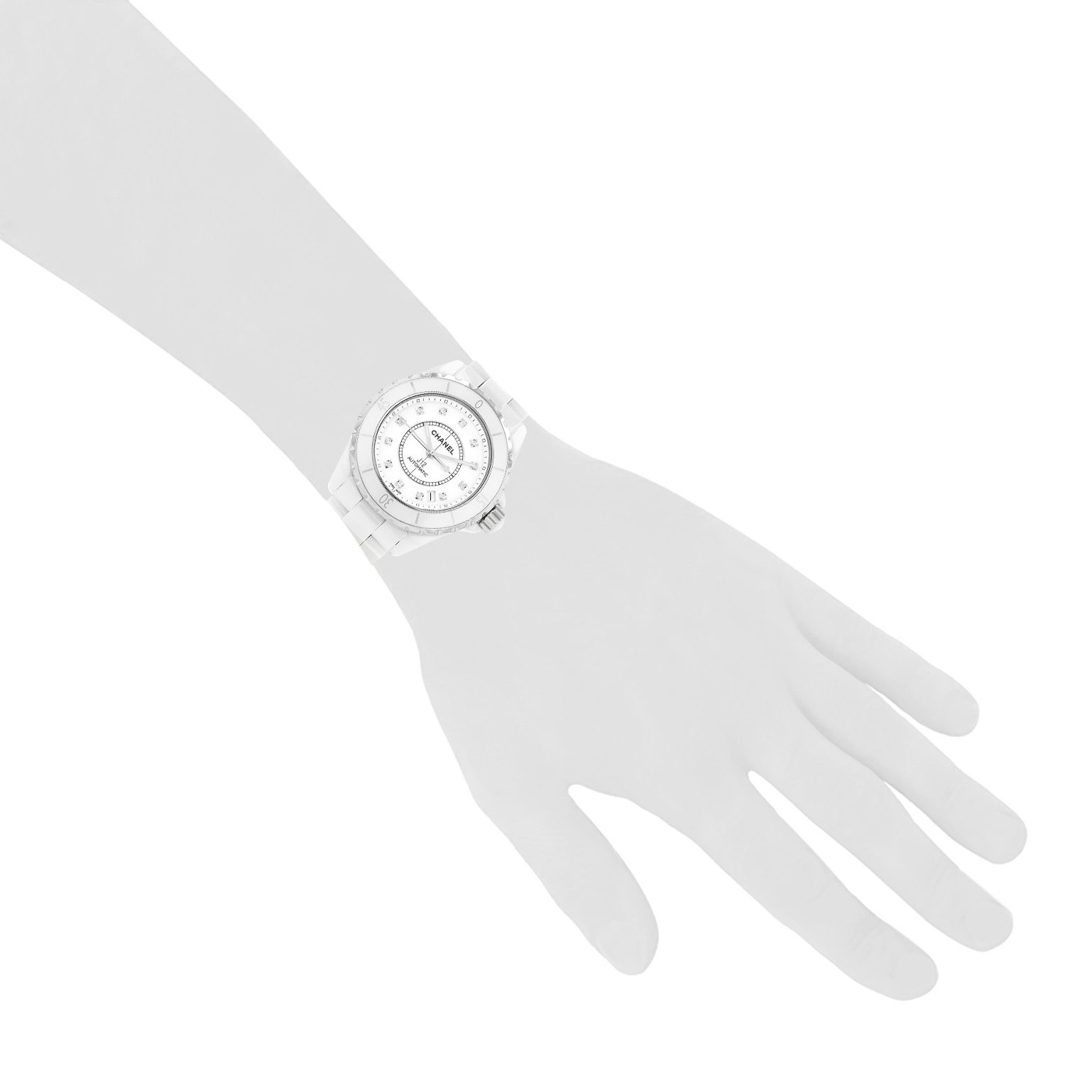 Orologio Chanel J12 Joaillerie in ceramica bianca e acciaio Circa 2010 - Detail D1