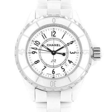 Montre Chanel J12 en céramique blanche et acier Ref: Chanel - H0968  Vers 2005