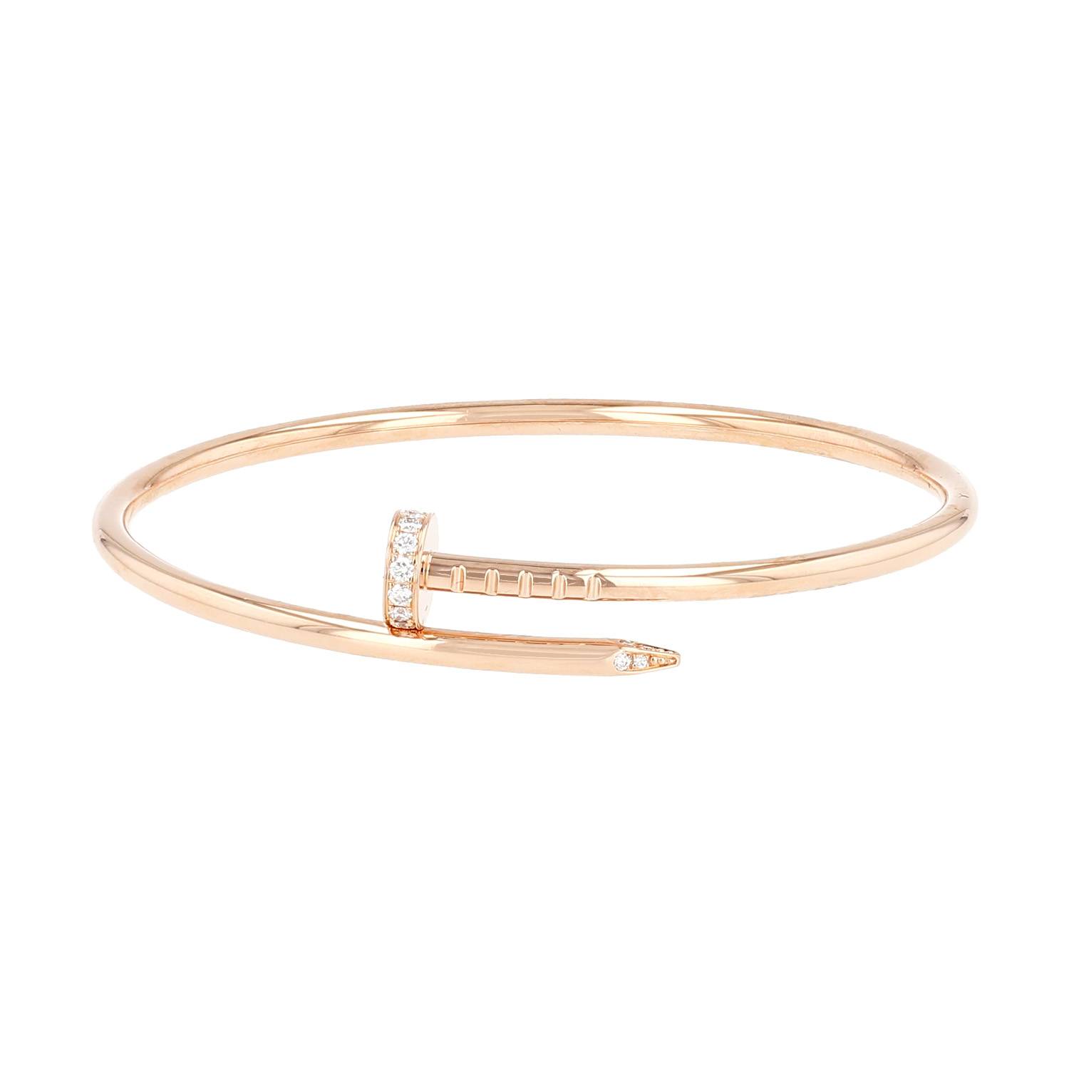 Cartier Juste un clou small model bracelet in pink gold and diamonds