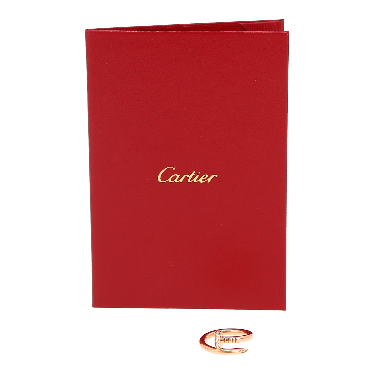 Cartier Juste un clou ring in pink gold and diamonds - Detail D2