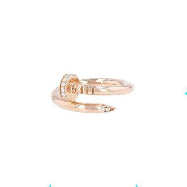 Bague Cartier Juste un clou en or rose et diamants