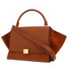 Celine  Trapeze handbag  in brown leather  and brown Veau velours - 00pp thumbnail