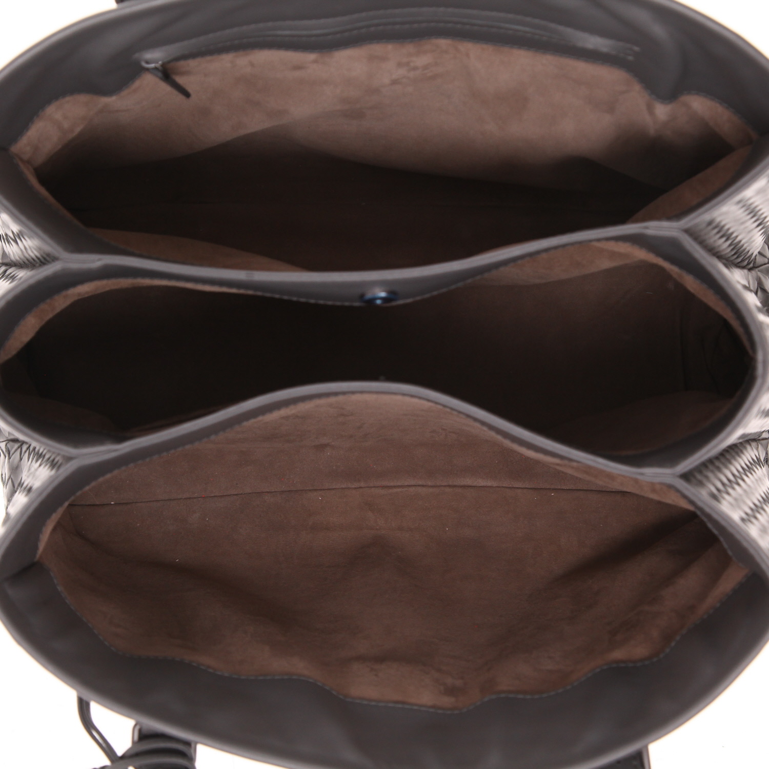 Borsa Bottega Veneta  Roma in pelle intrecciata grigia - Detail D3
