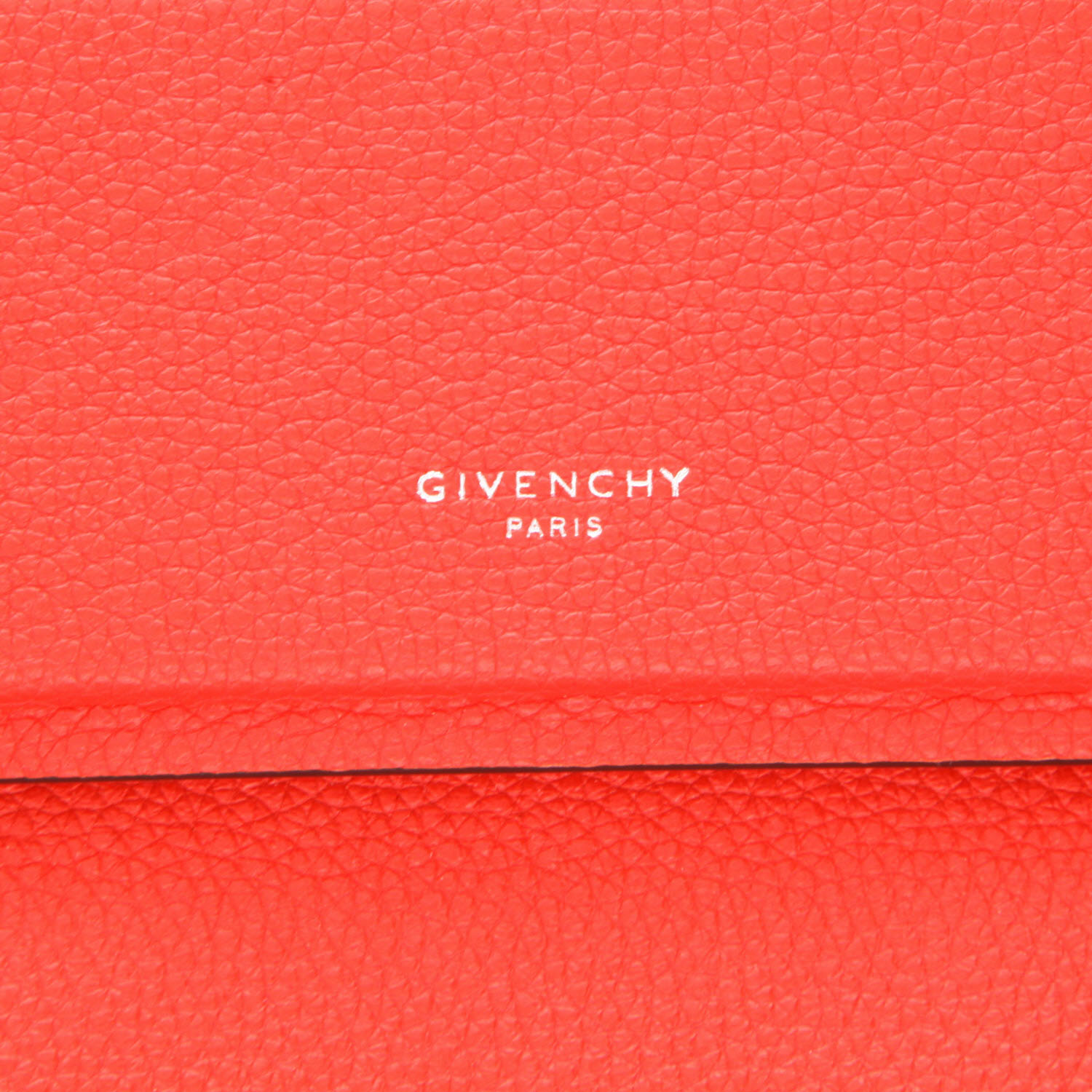 Borsa a tracolla Givenchy  Horizon modello piccolo  in pelle martellata rossa - Detail D2