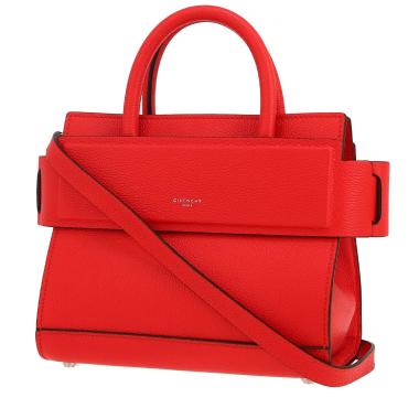 Borsa a tracolla Givenchy  Horizon modello piccolo  in pelle martellata rossa