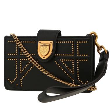 Bolsito de mano Dior   en cuero negro