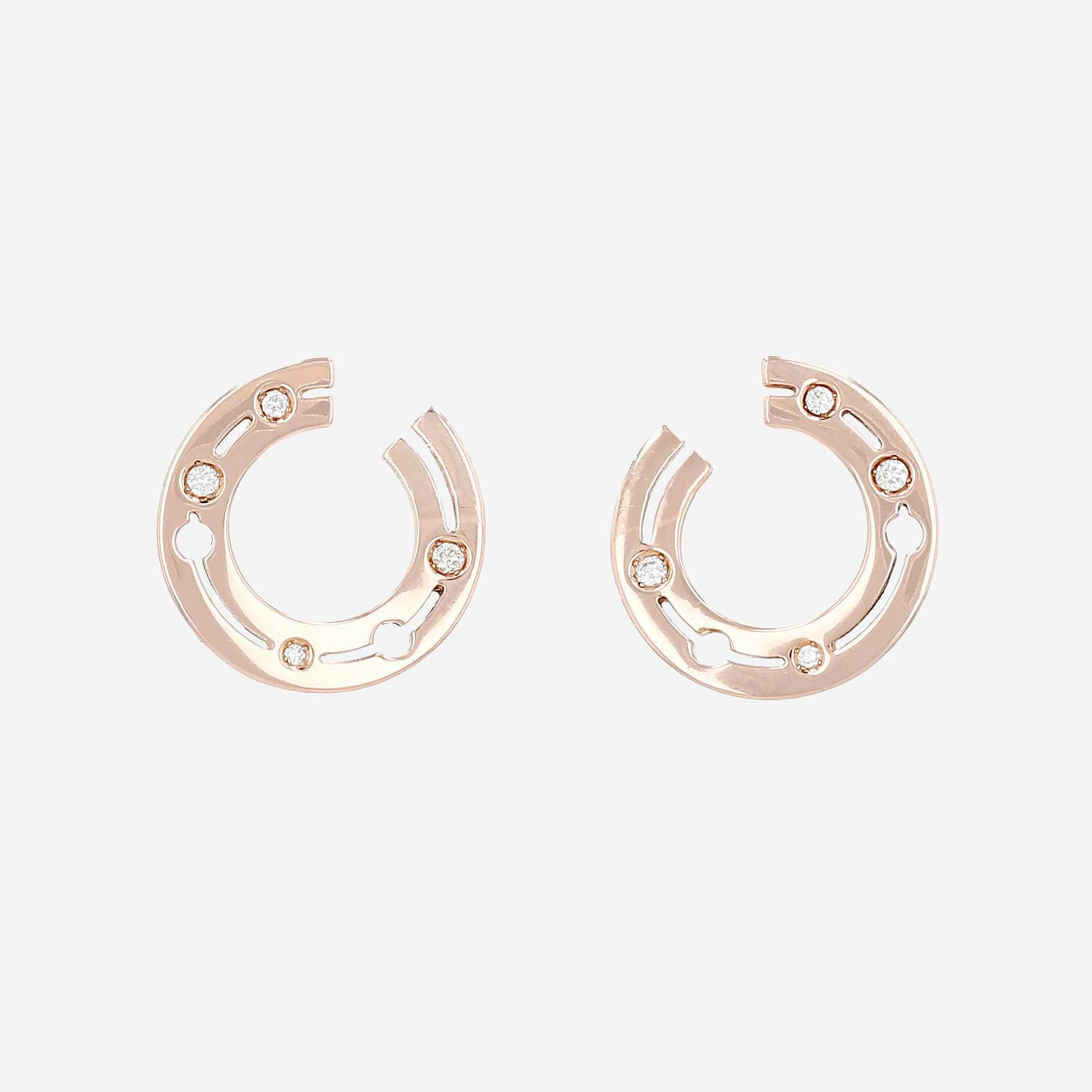Pendientes Dinh Van Pulse de oro rosa y diamantes