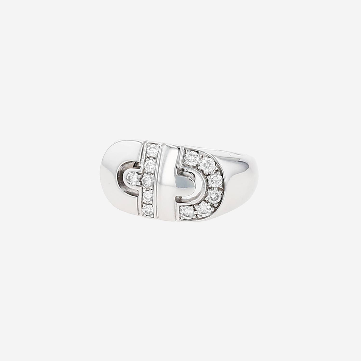 Bulgari Parentesi ring in white gold and diamonds