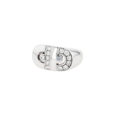 Anello Bulgari Parentesi in oro bianco e diamanti
