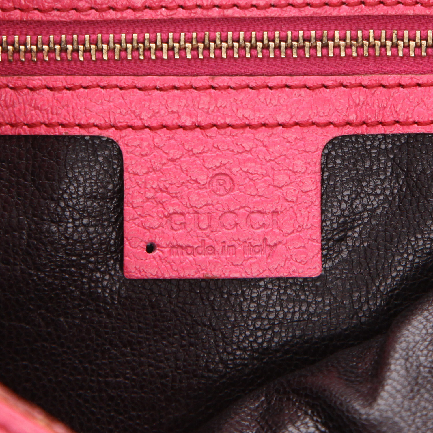 Bolso de mano Gucci  Jackie en cuero granulado rosa y lona bicolor - Detail D2