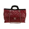 Sac cabas Chanel  Shopping CC Delivery en cuir matelassé bordeaux - 360 thumbnail