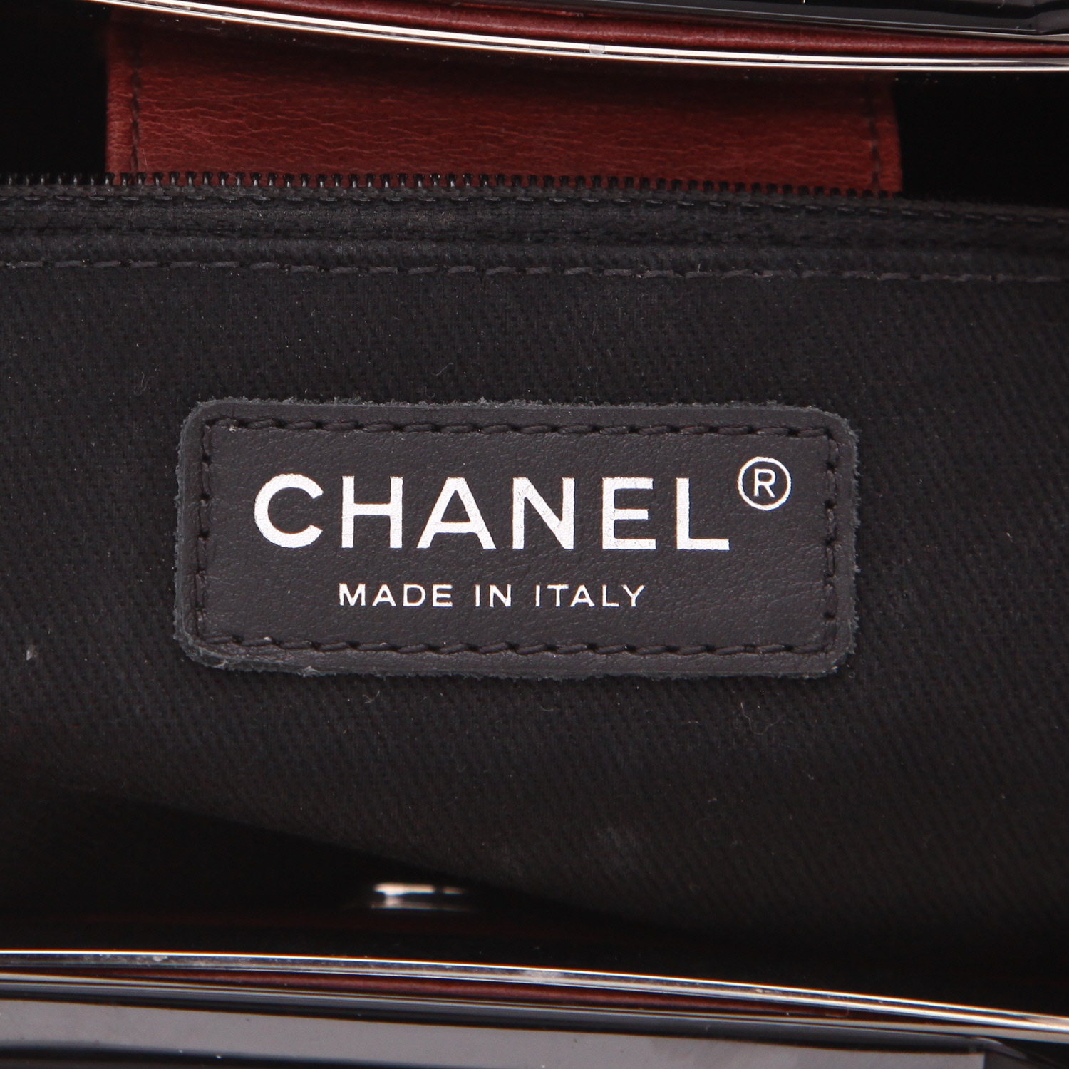 Bolso Cabás Chanel  Shopping CC Delivery en cuero acolchado color burdeos - Detail D2