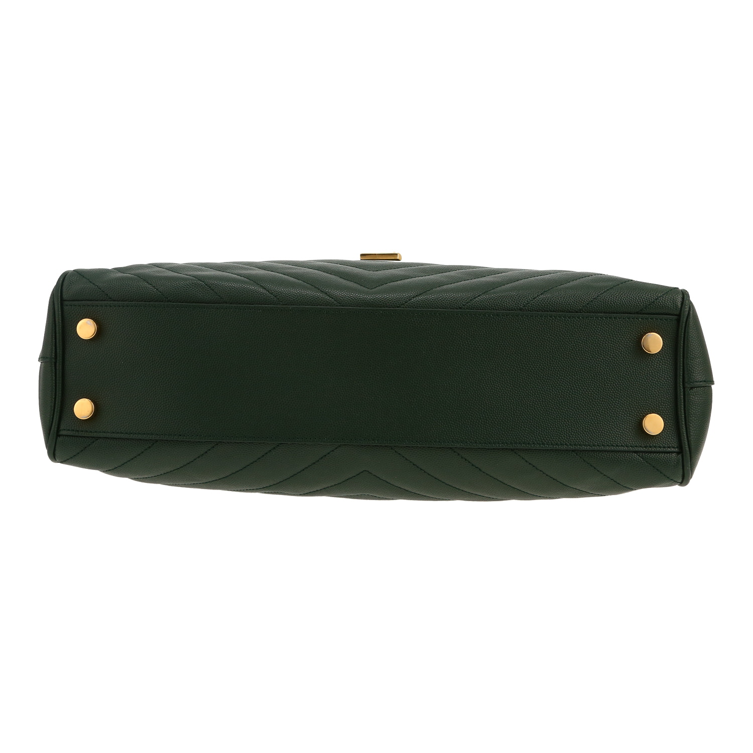 Bolso Cabás Saint Laurent  College en cuero acolchado con motivos de espigas verde - Detail D1