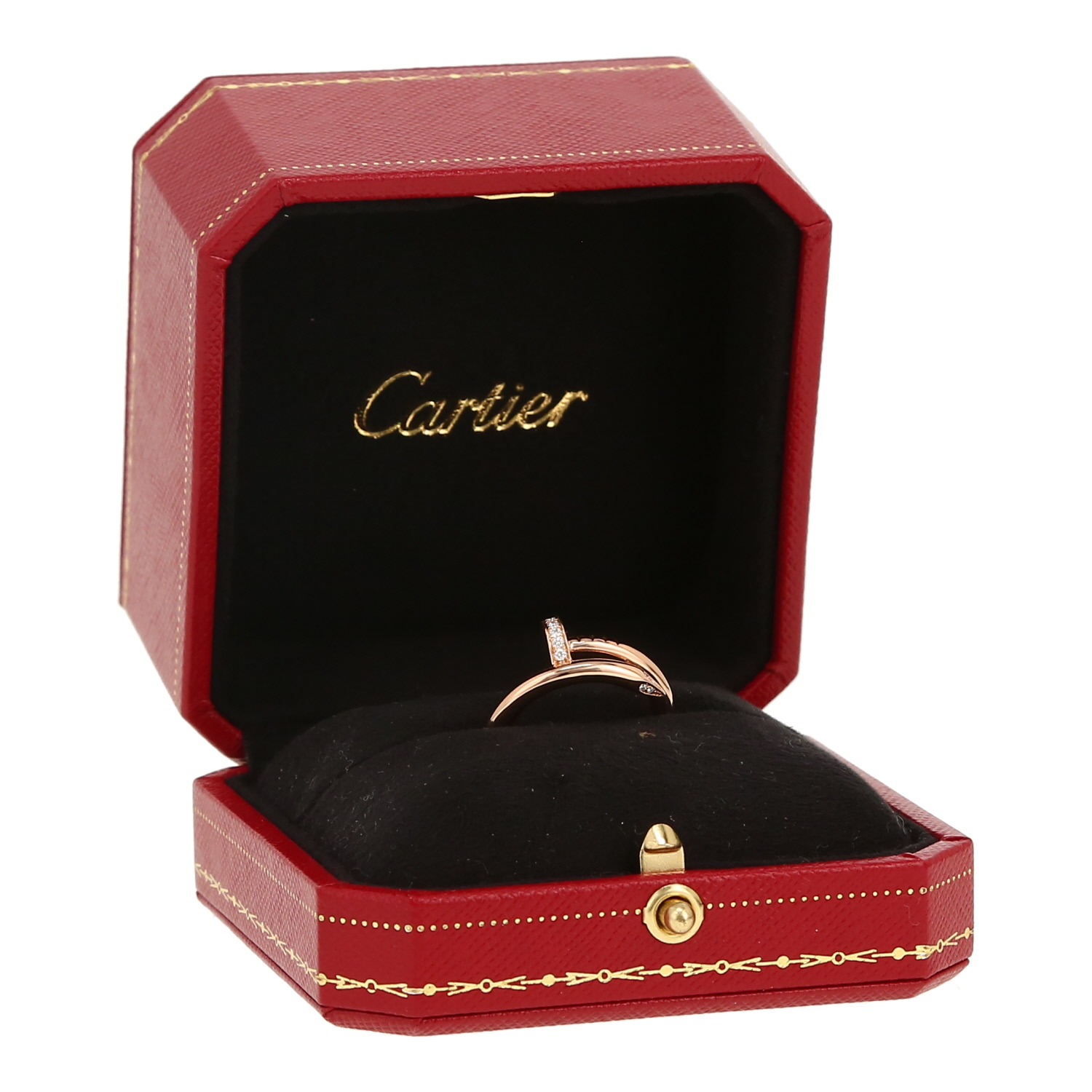 Sortija Cartier Juste un clou de oro rosa y diamantes - Detail D2