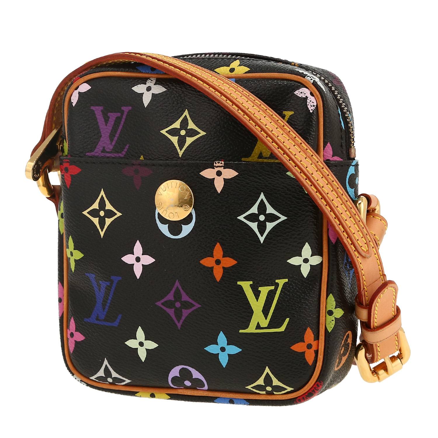 Sac bandoulière Louis Vuitton  Editions Limitées mini  en toile monogram multicolore et cuir naturel