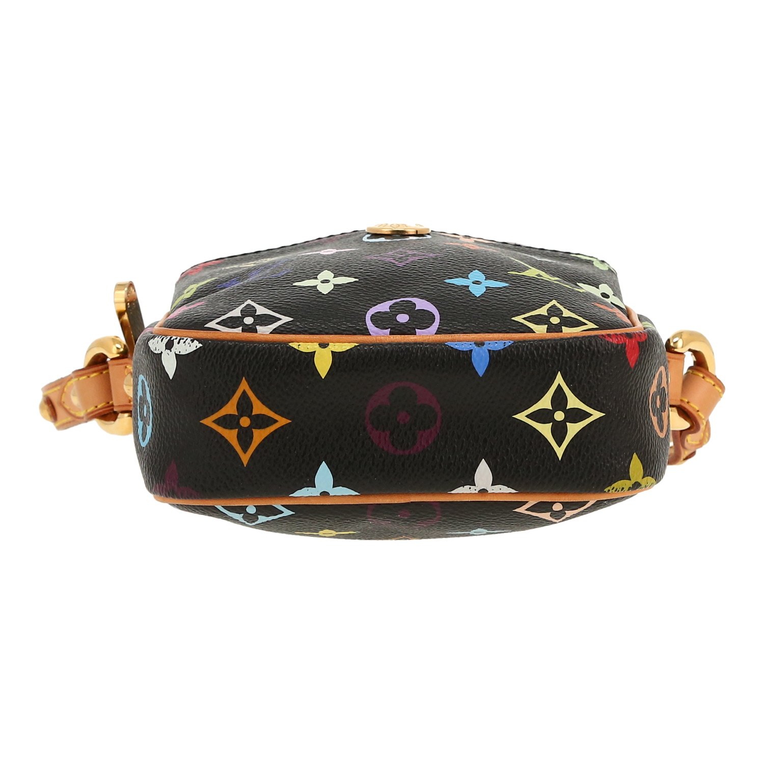Louis Vuitton  Editions Limitées mini  shoulder bag  in multicolor monogram canvas  and natural leather - Detail D1