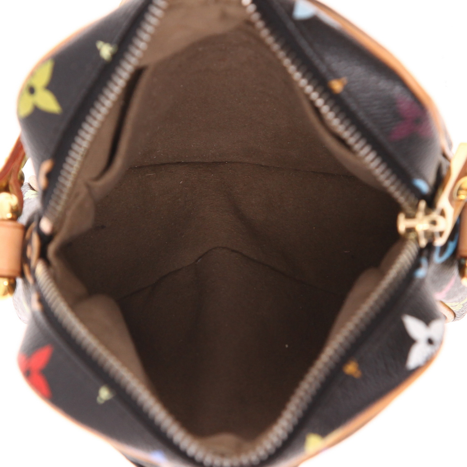 Louis Vuitton  Editions Limitées mini  shoulder bag  in multicolor monogram canvas  and natural leather - Detail D3