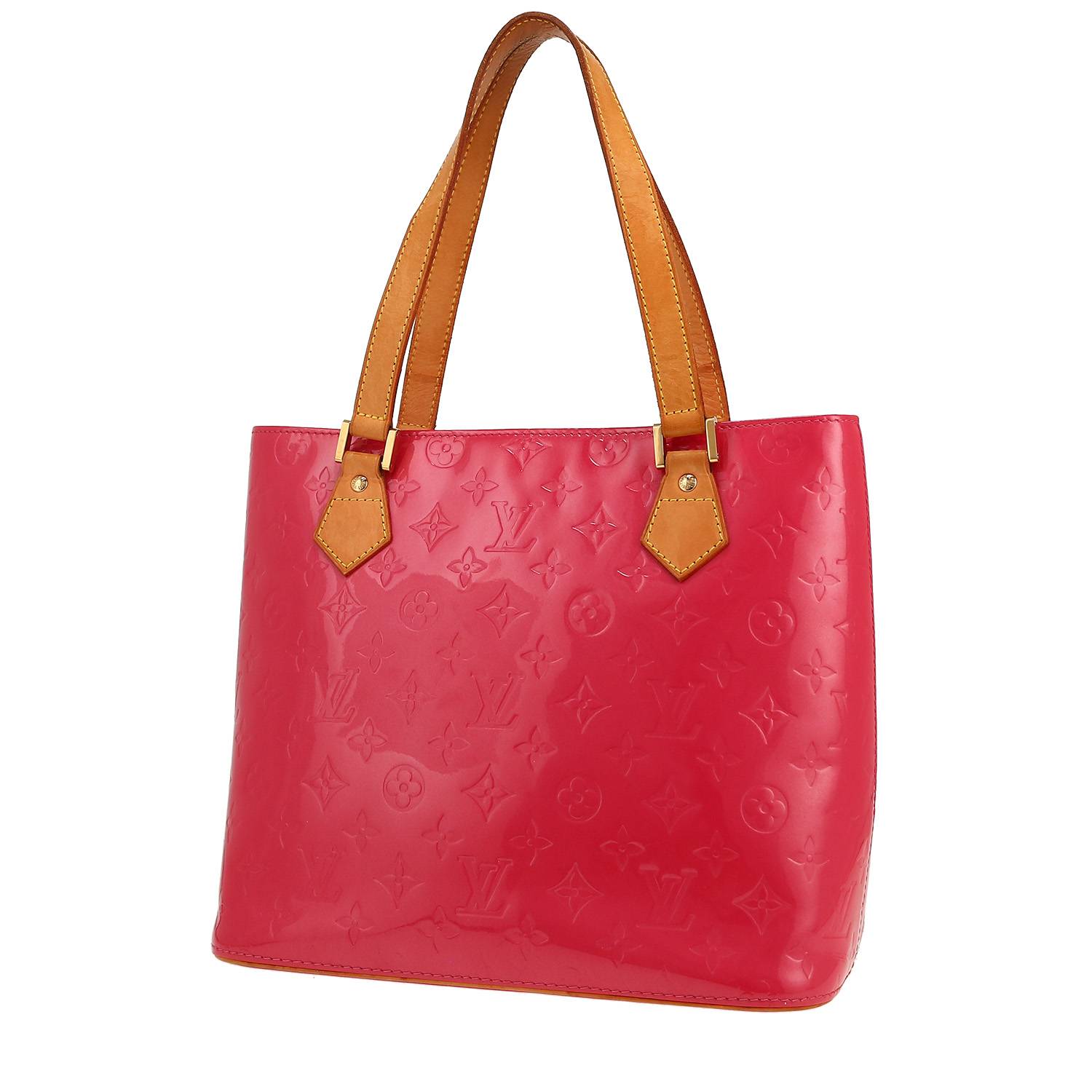 Louis Vuitton Houston shopping bag in pink monogram patent leather and natural leather