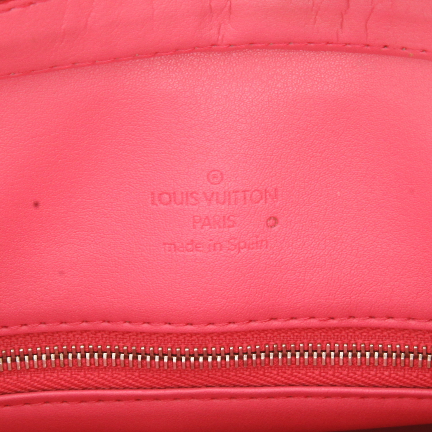Louis Vuitton  Houston shopping bag  in pink monogram patent leather  and natural leather - Detail D2