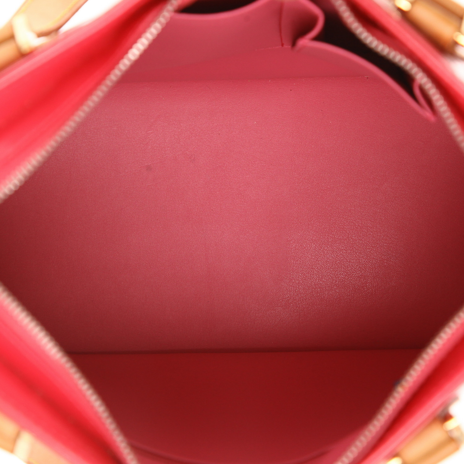 Shopping bag Louis Vuitton  Houston in pelle verniciata monogram rosa e pelle naturale - Detail D3