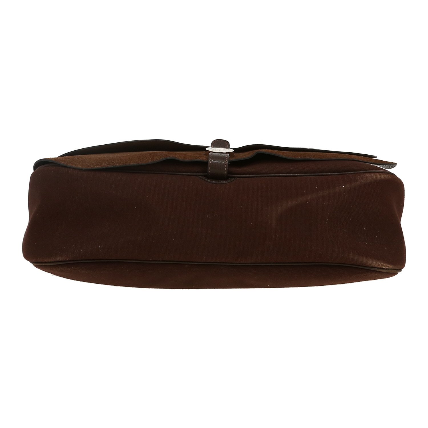 Hermès  Colorado shoulder bag  in brown canvas  and brown leather - Detail D1