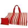 Hermès   shopping bag  in red and white printed patern canvas - 00pp thumbnail