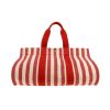 Hermès   shopping bag  in red and white printed patern canvas - 360 thumbnail