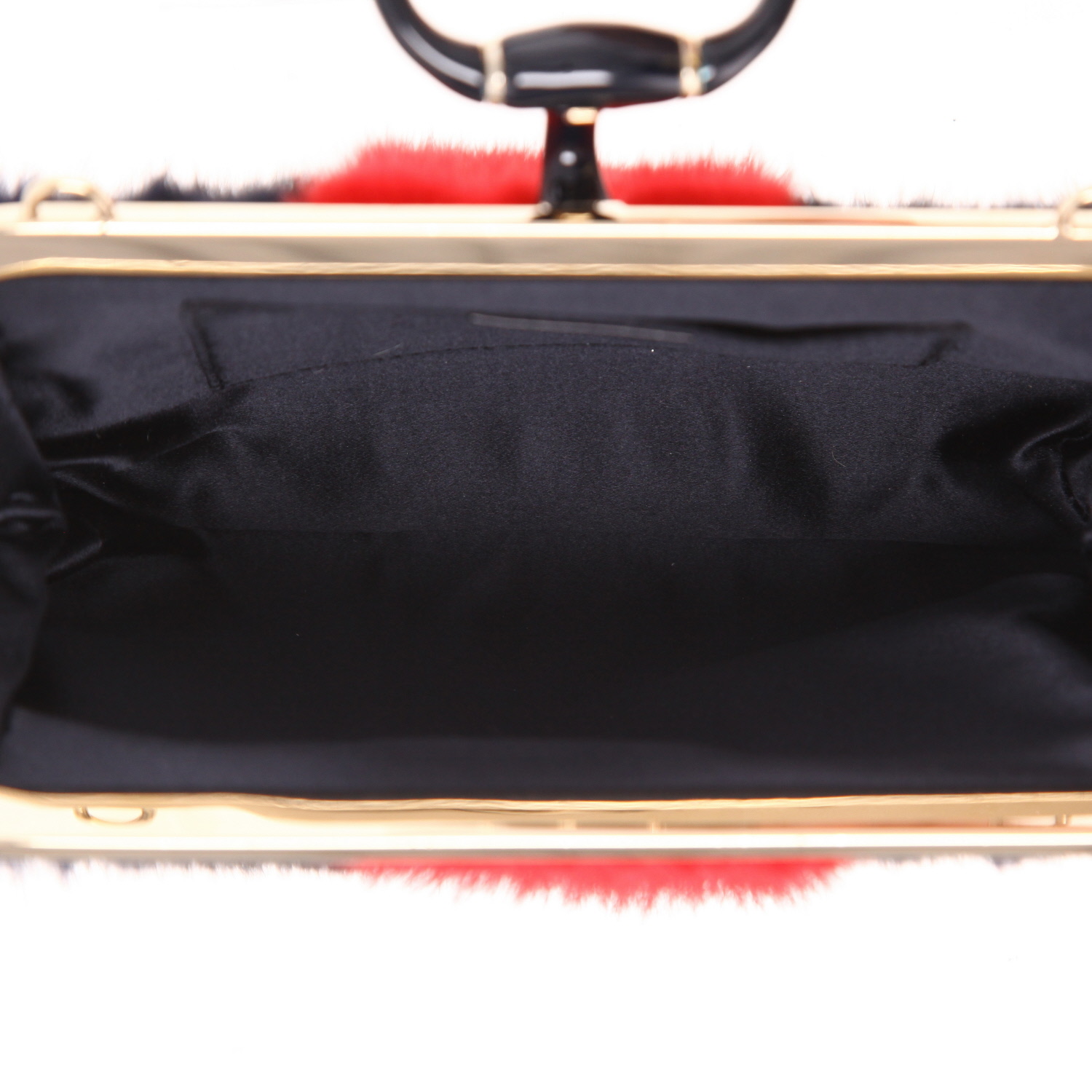 Sac à main Gucci Tom Ford  en fourrure rouge et noire - Detail D3