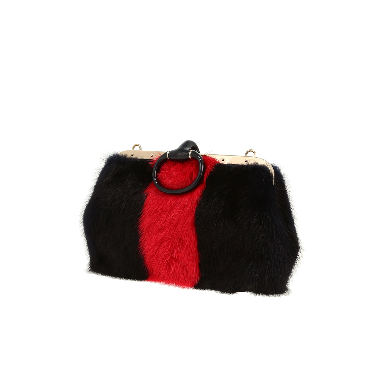 Gucci  Tom Ford handbag  in red and black furr - Detail D9