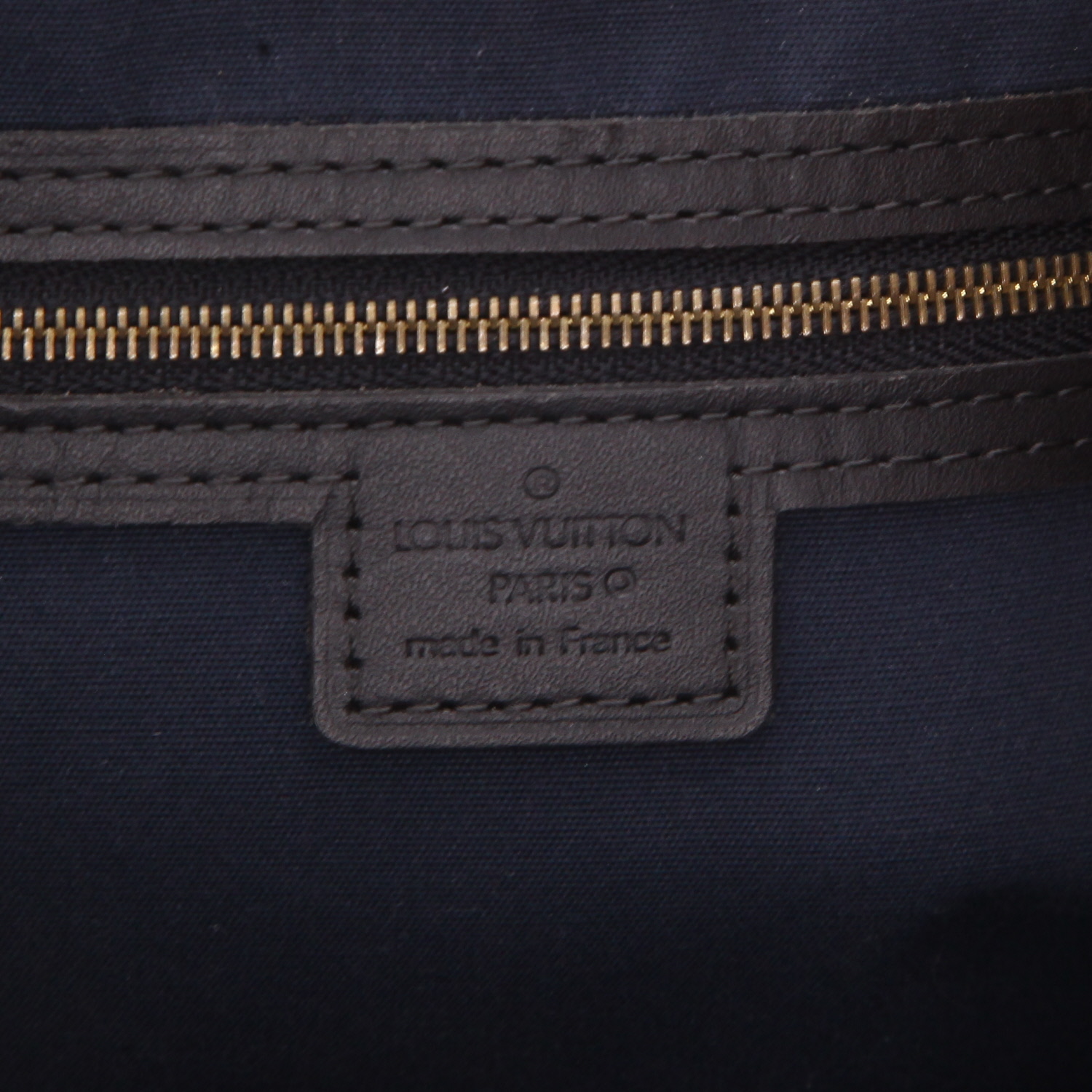 Borsa Louis Vuitton   in tela di lino blu marino e pelle blu marino - Detail D2