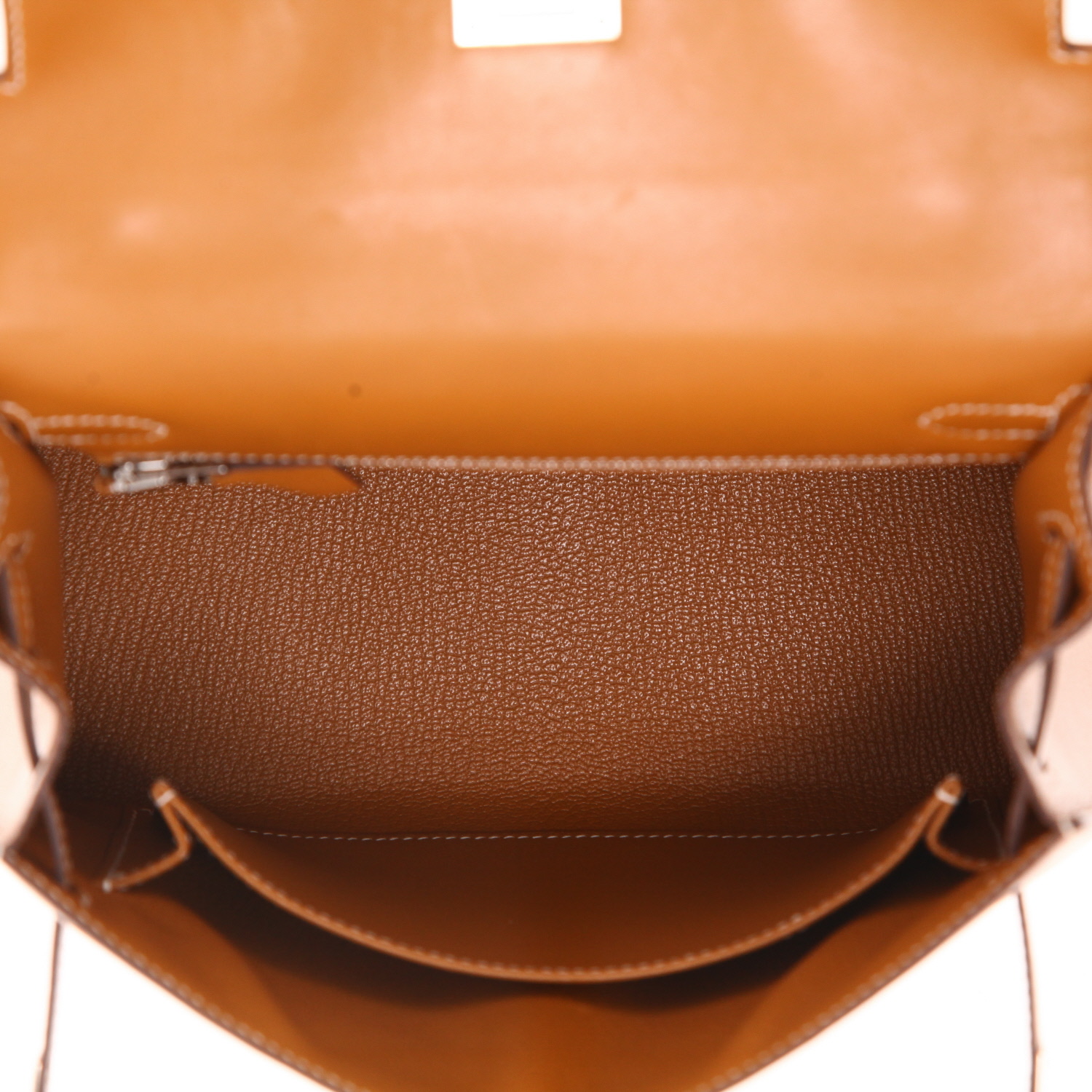 Sac à main Hermès  Kelly 25 cm en cuir box gold - Detail D3