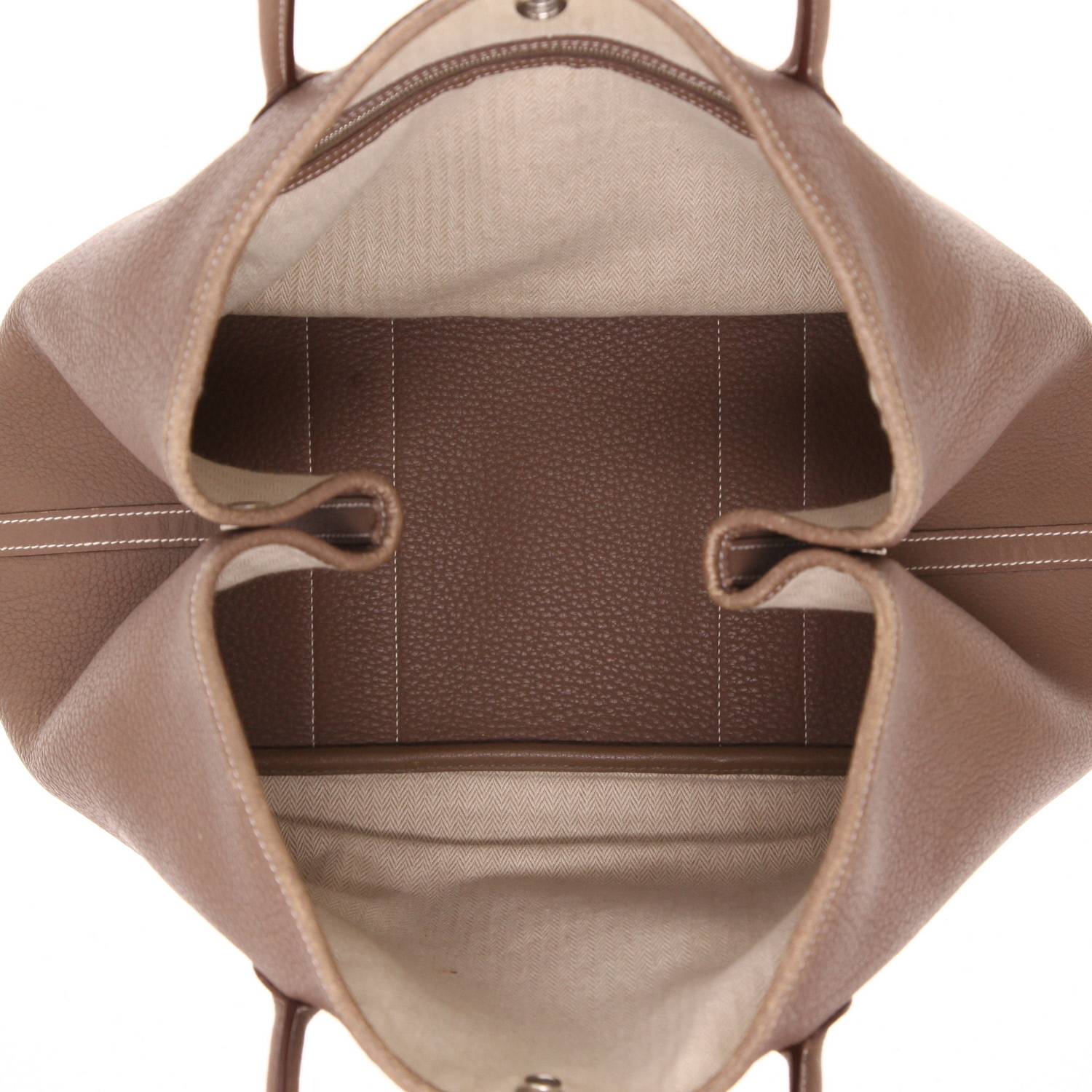 Sac cabas Hermès  Garden en cuir togo étoupe - Detail D3