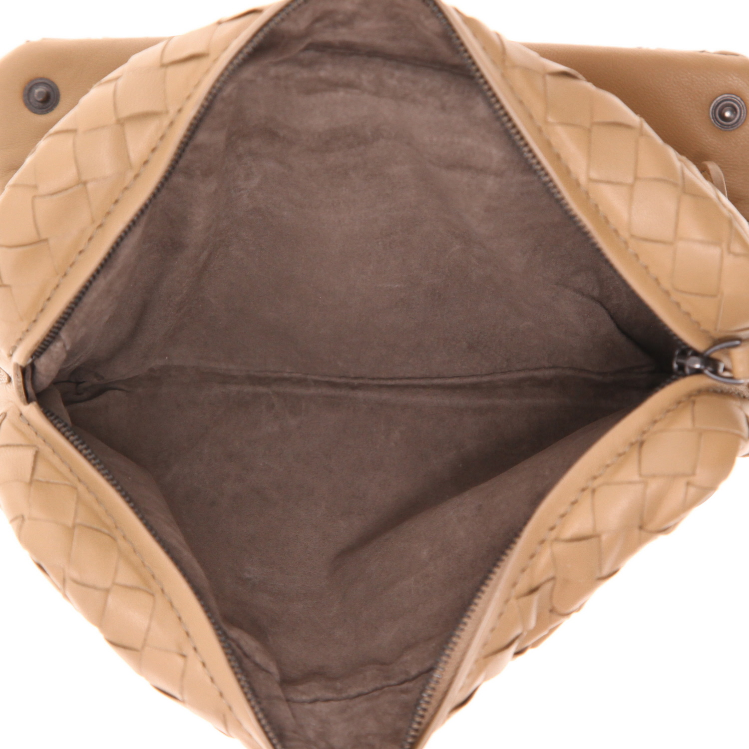 Sac bandoulière Bottega Veneta   en cuir intrecciato marron - Detail D5