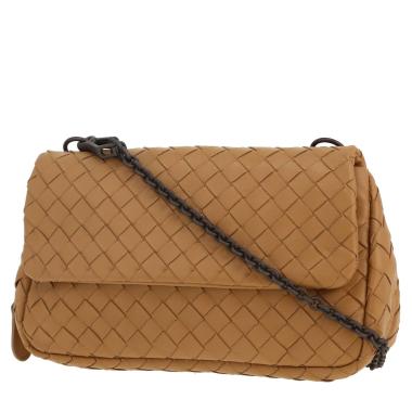 Sac bandoulière Bottega Veneta   en cuir intrecciato marron