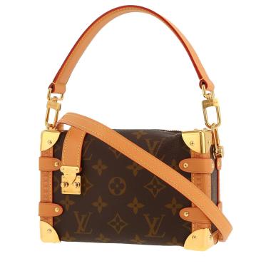 Louis Vuitton  Side Trunk shoulder bag  in brown monogram canvas  and natural leather