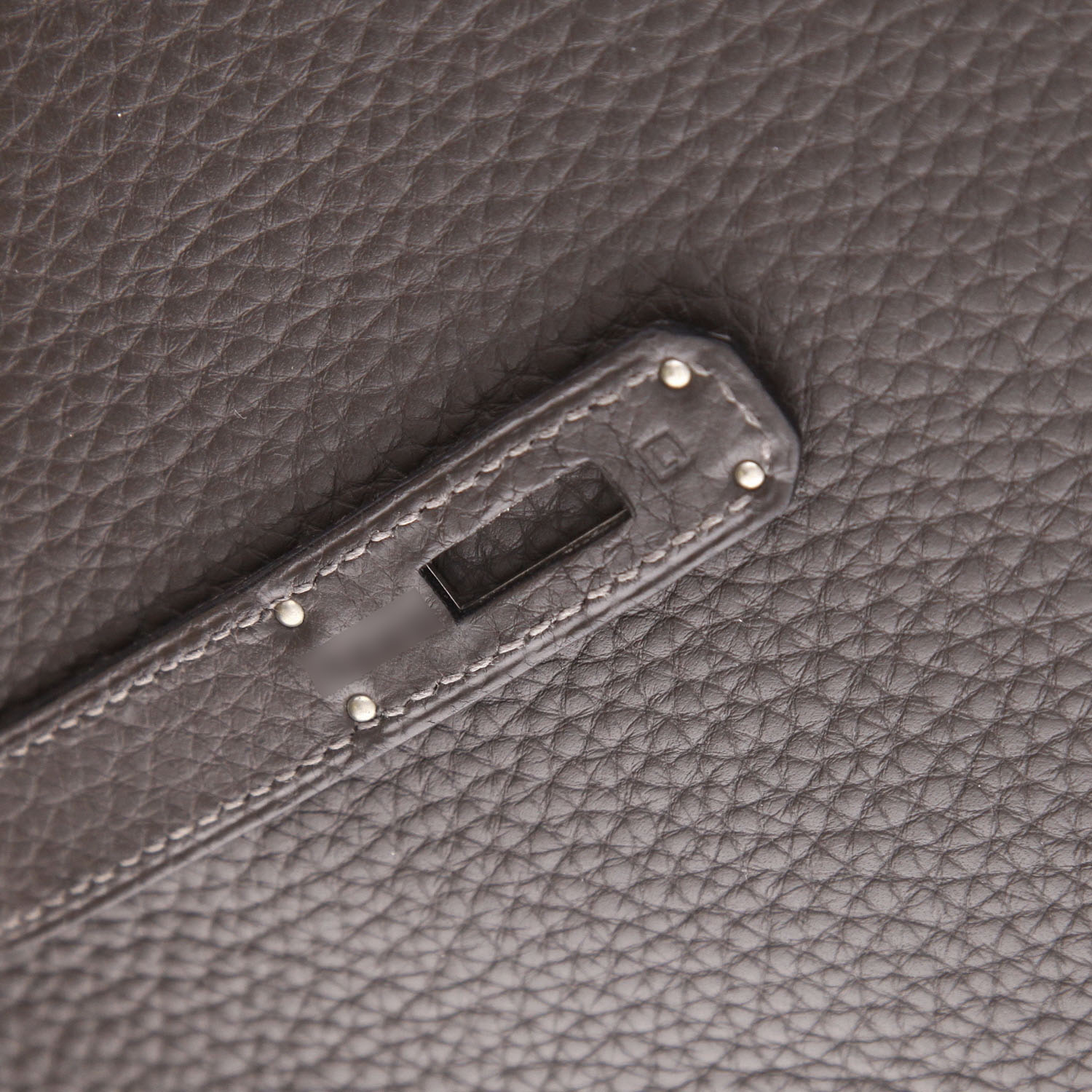 Borsa Hermès  Kelly 35 cm in pelle togo grigio antracite - Detail D4