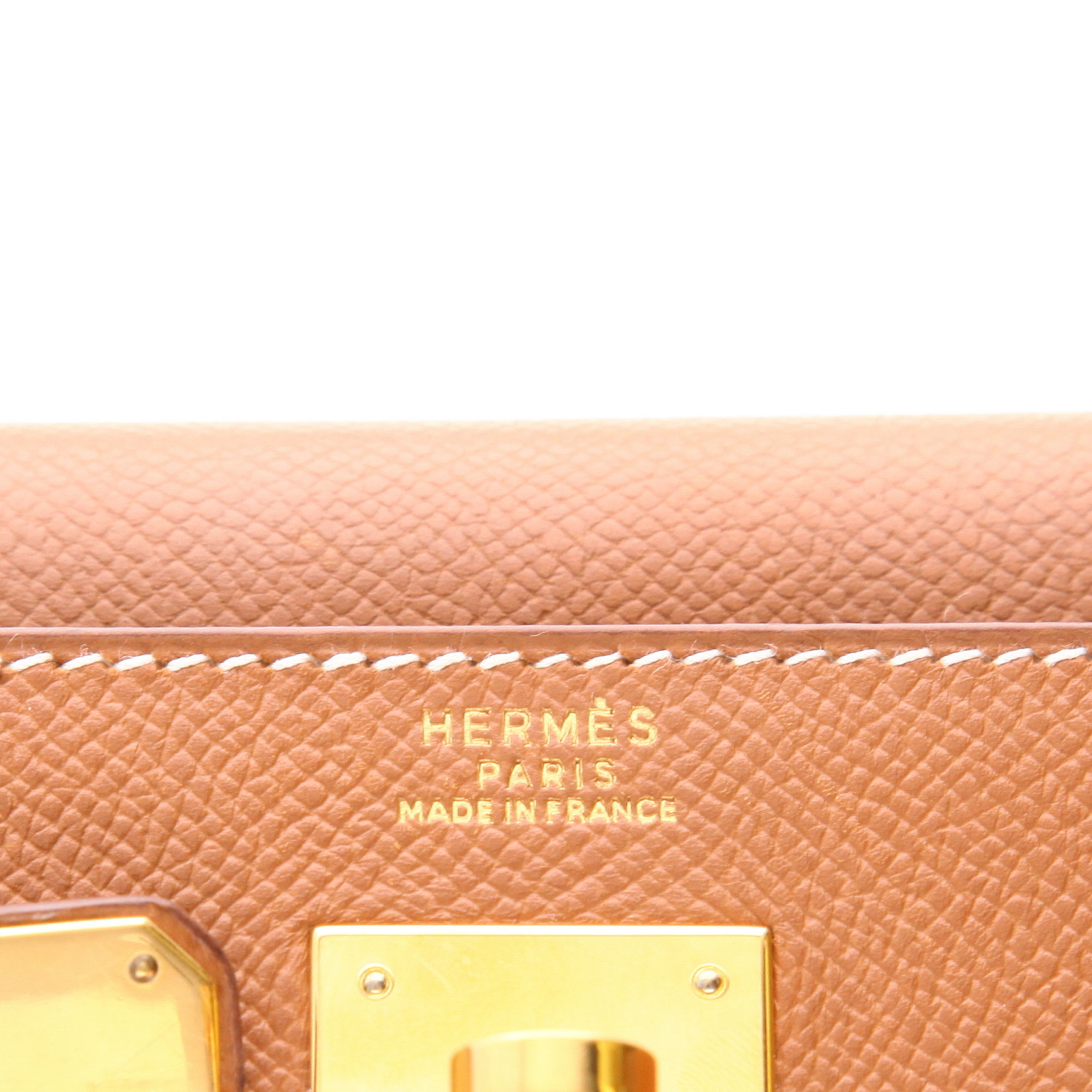 Sac à main Hermès  Kelly 32 cm en cuir Courchevel gold - Detail D2