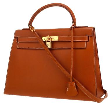 Borsa Hermès  Kelly 32 cm in pelle Courchevel gold