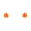 Paire de clips d'oreilles Vintage  en or jaune et corail - 00pp thumbnail