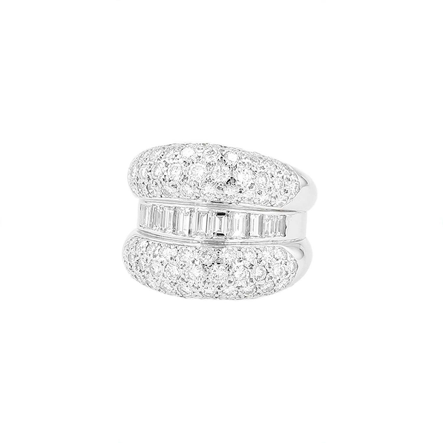 Bague Vintage  en or blanc et diamants - 00pp