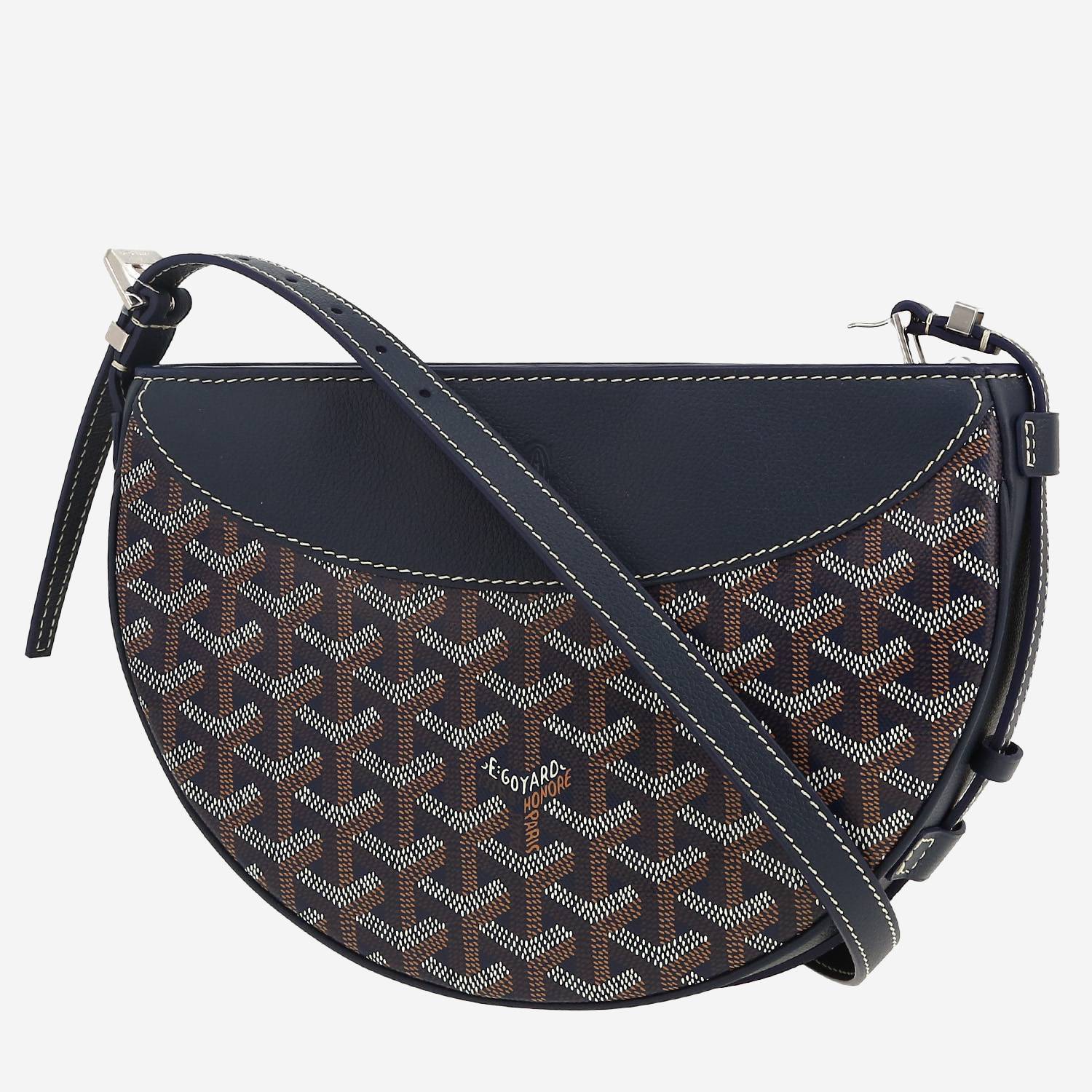 Borsa Goyard  Hirondelle in tela Goyardine blu marino e pelle blu marino